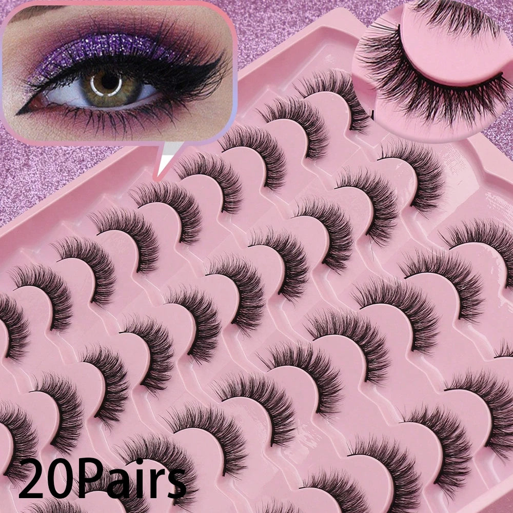 Lot de 5 à 20 Paires – Faux Cils 3D AYRMILLA Effet Vison | Volume Intense & Réutilisables - Blinksy